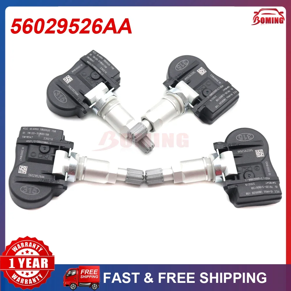 1/4 buah Sensor tekanan ban mobil TPMS baru untuk JEEP GRAND CHEROKEE untuk CHRYSLER 300 SEBRING RAM DODGE CHARGER 315MHz