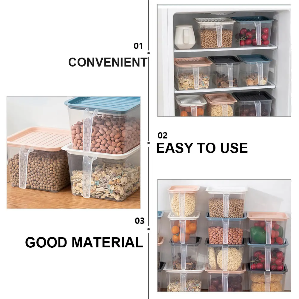 

5pcs Sealed Food Storage Boxes Airtight Refrigerator Containers PP Material Stackable Kitchen Storage Bins for Home