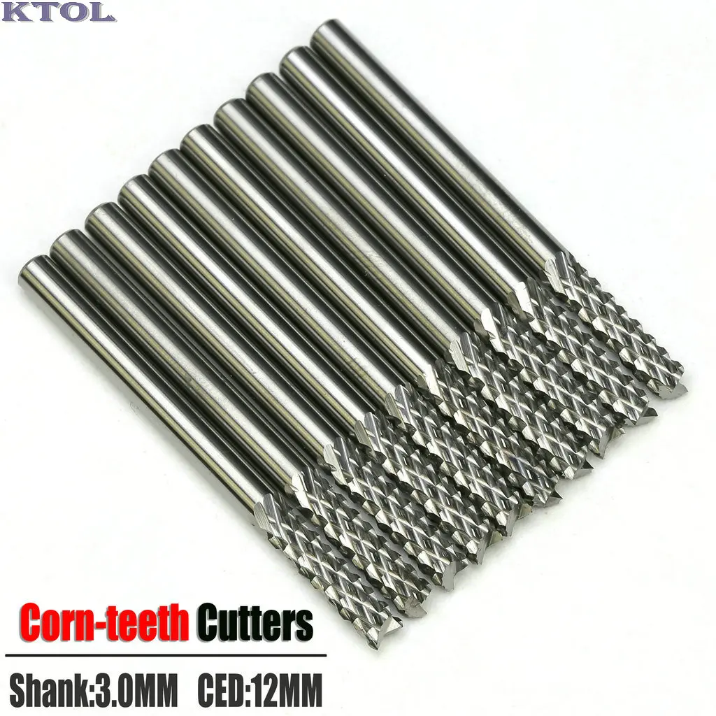 3.175-4mm PCB Cutter Corn Milling Tool CNC Router Tungsten Steel Carbide Cutting Bit Grinding Endmill on Wood Circuit Board 10pc