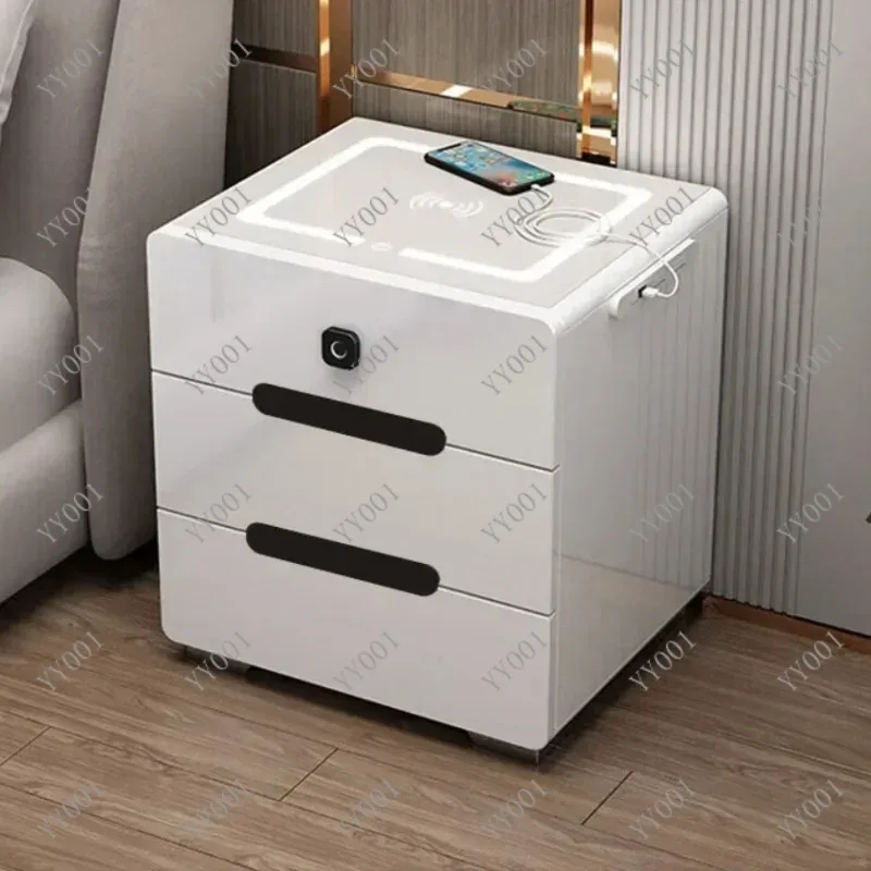 

Smart Multifunctional Nightstand with Fingerprint Lock Wireless Charging Bedside Cabinet