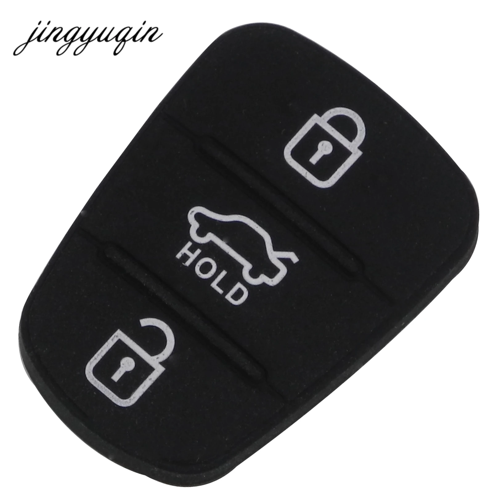 jingyuqin Replacement Rubber Button Pad For Hyundai Solaris Accent Tucson l10 l20 l30 Kia Rio Ceed Flip Remote Car Key Shell