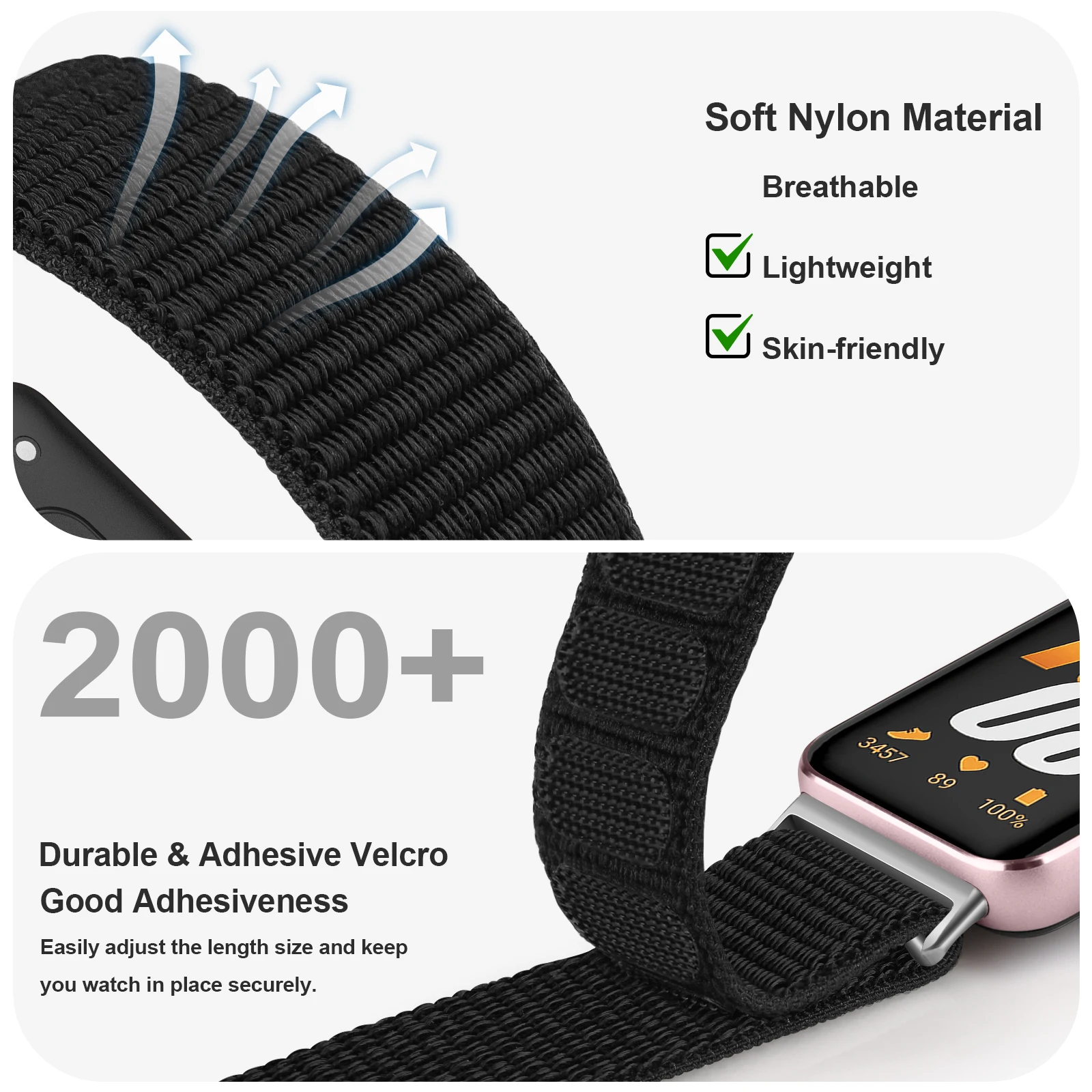 Imagen 6: Correa de nailon para Samsung Galaxy Fit 3, repuesto de pulsera inteligente para Samsung Galaxy Fit 3, accesorios de correa de reloj