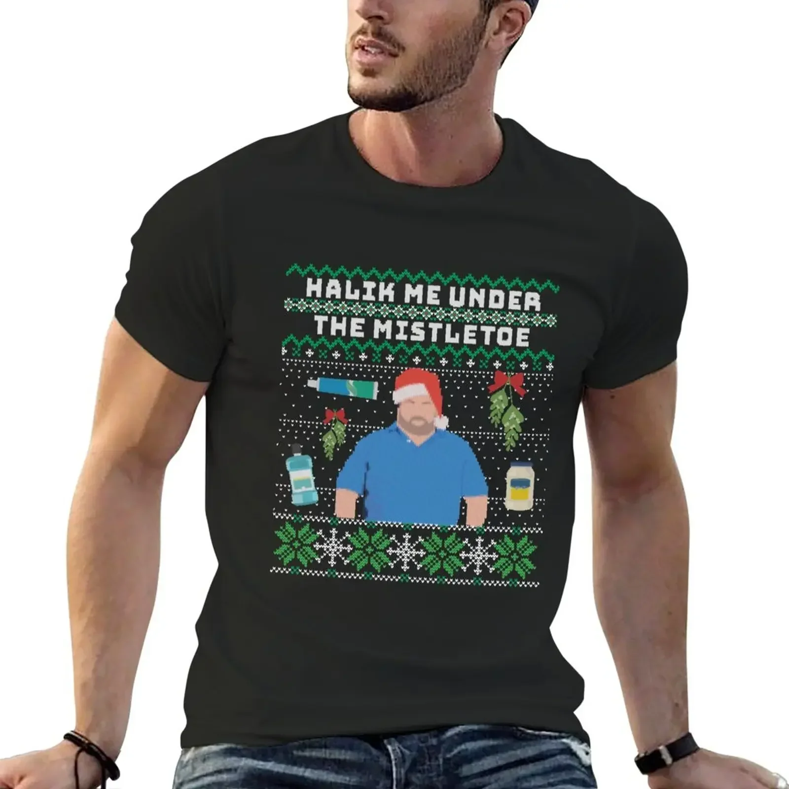 90 Day Fiance Big Ed Halik Me Under the Mistletoe Ugly Sweater T-Shirt quick-drying customizeds T-shirts for men cotton