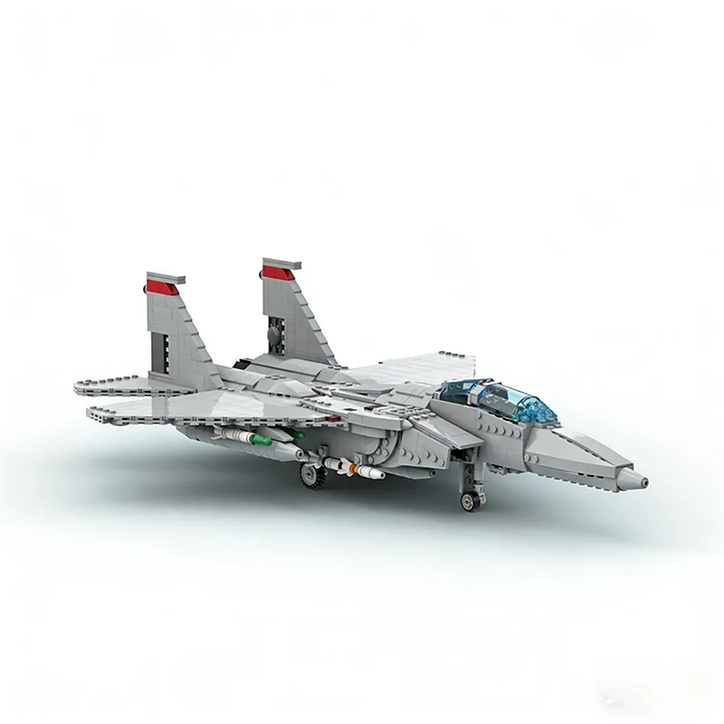 1527 pièces Briques d'avion F-15D Eagle MOC Modèle de construction modulaire personnalisable Technologie de conception Jouet d'assemblage DIY pour enfants Garçons Cadeau
