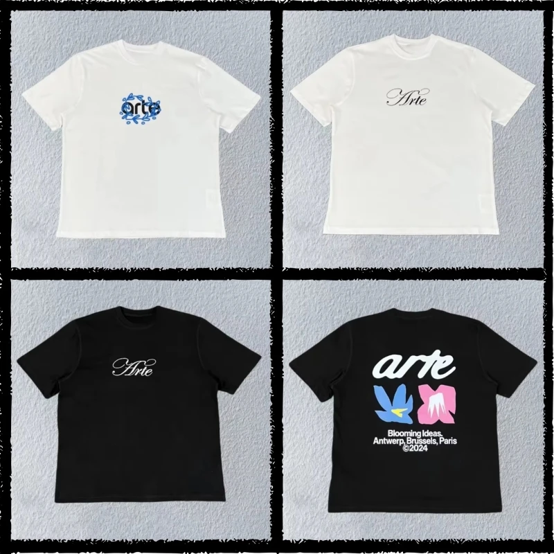 

Cotton 2025 Summer Street T-Shirt Creative Print Fashion Unisex Short Sleeve High Quality Casual Wear Couple Matching Outfit