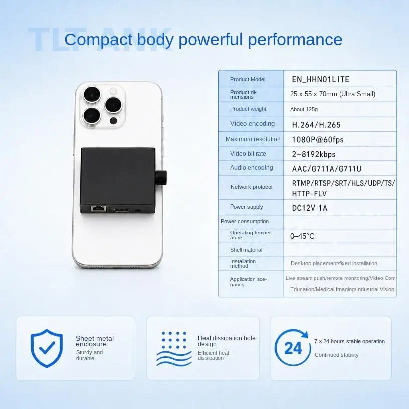 1080P@30 HDMI Video Encoder, ONVIF Compliant, Compatible with Multi-Brand NVRs, Compact Portable High Performance Encoder