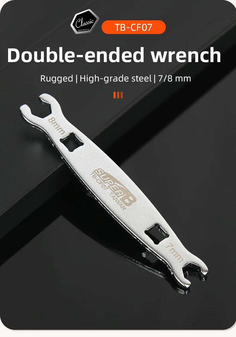 Super B Fahrradreparaturwerkzeug, doppelseitiger Schraubenschlüssel, 7/8 mm Schraubenschlüssel für Schrauben auf hydraulischem Bremssystem, Fahrradwartungswerkzeuge – Detail 1