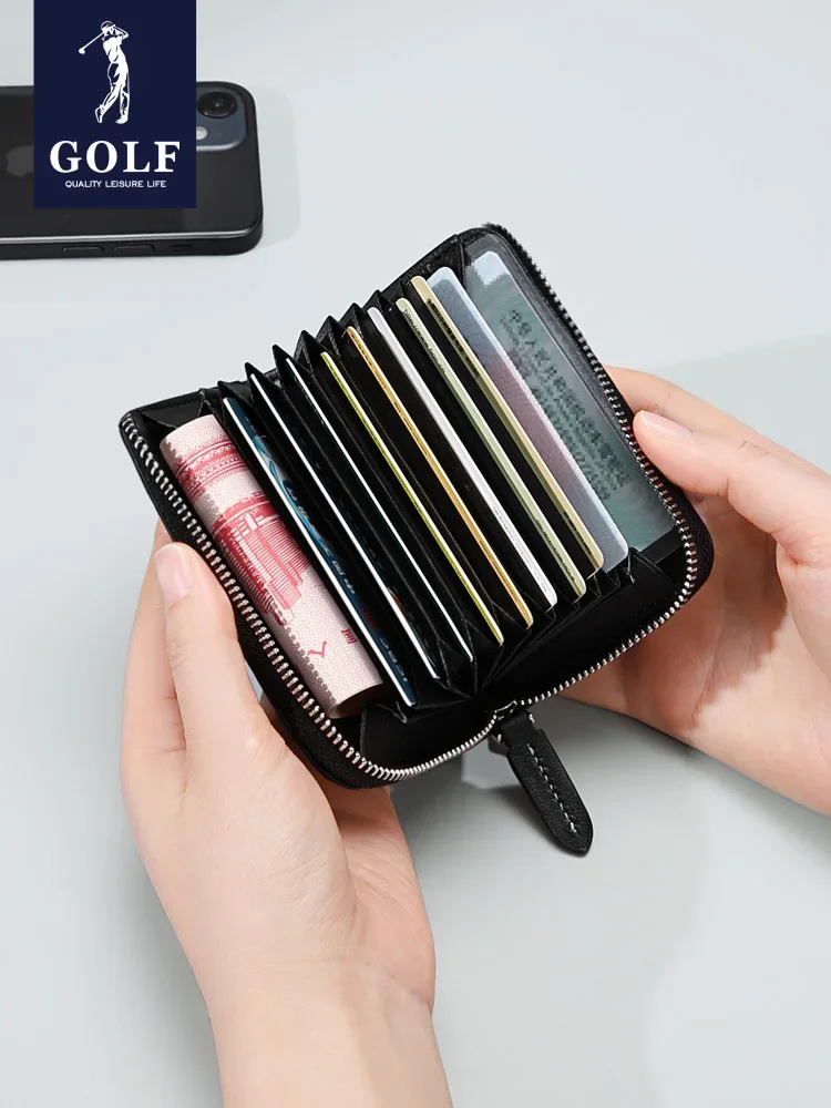 GOLF Small Money Clip Wallet Credit Card Id Money Holder Coin Purse Leather High Quality Gentleman Wallet Mini Anti-theft Brush