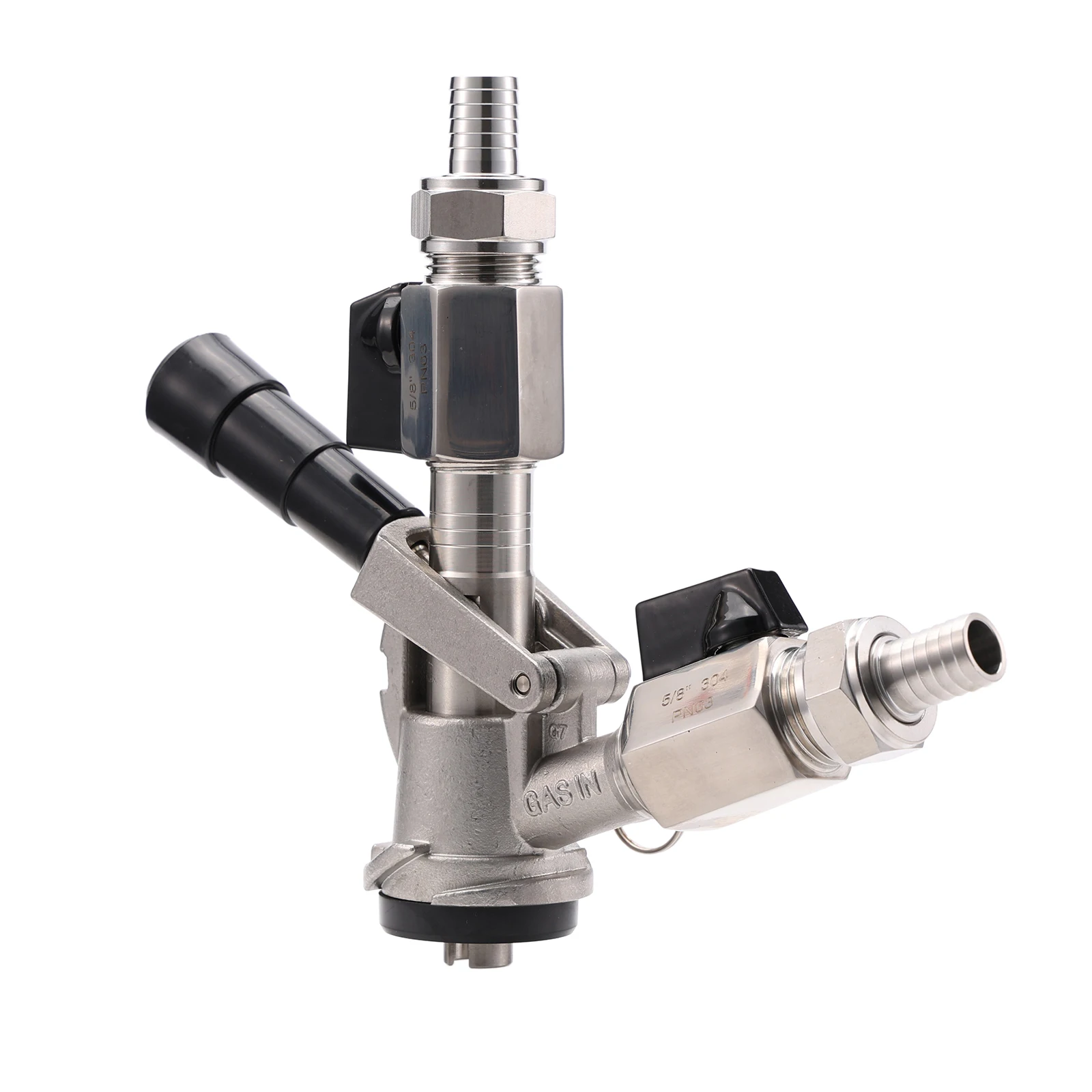 Keg Washing and Filling Coupler with Dual 1/2\
