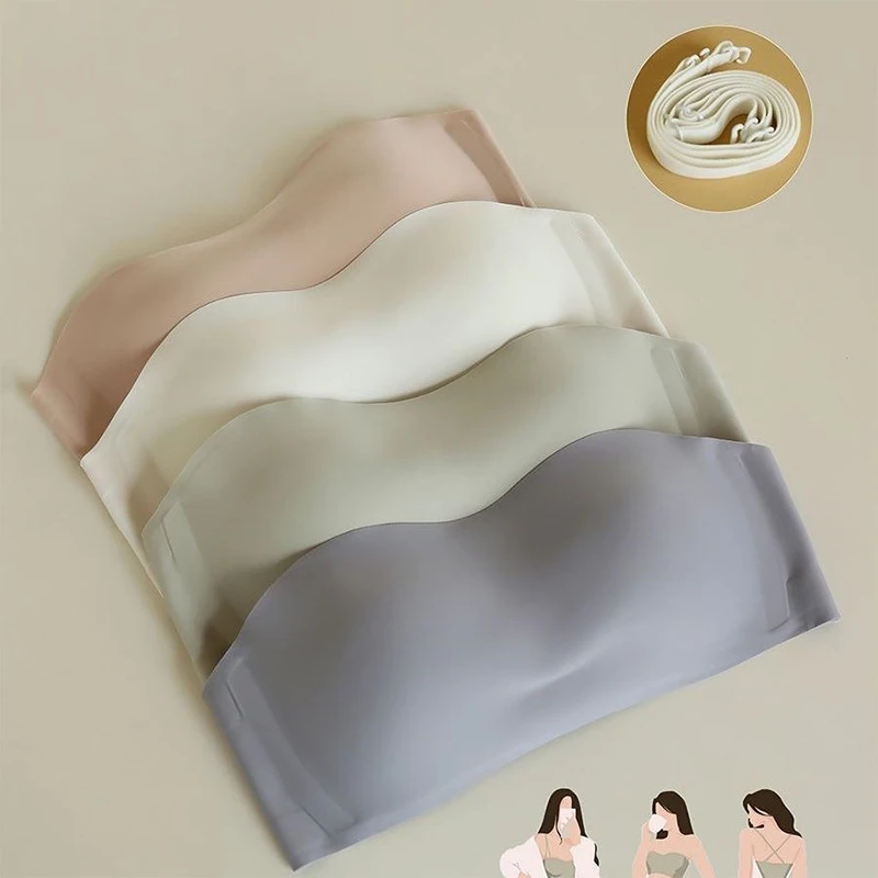 Dámská podprsenka bez ramínek, sexy neviditelná krása na zádech, push-up top, dámské neklouzavé bezdrátové spodní prádlo, lehká prodyšná všestranná podprsenka - náhled 5