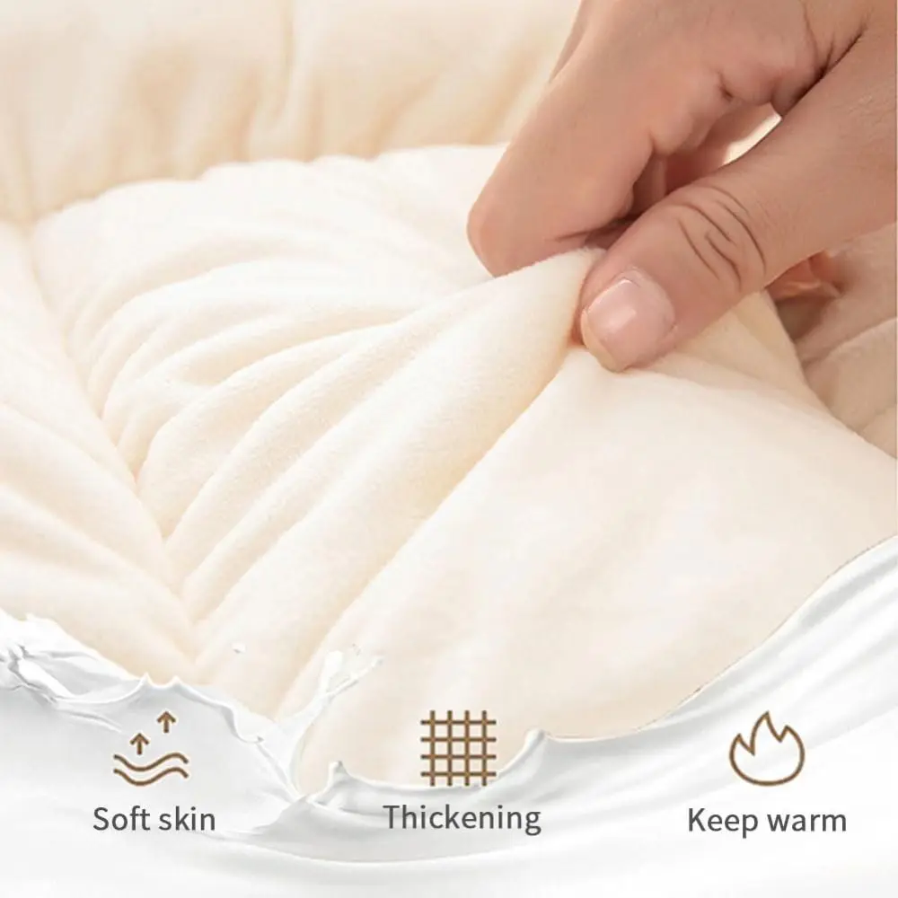 Winter Soft Desk Chair Cushion Velvet Thickened Office Chair Cushion with Removable Cover Warm Tufted Pads