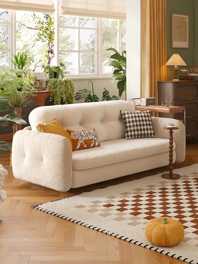 

Light Luxury Cream Wind and Cloud Blossom Stretching Sofa Bed, Living Room, Home Modern Simplicity