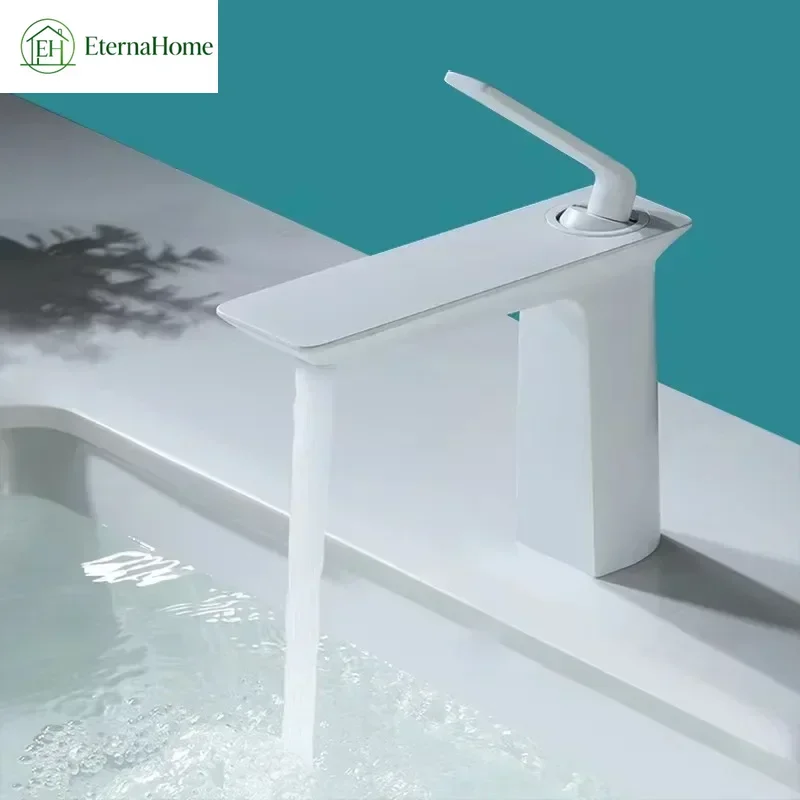 Basin Faucets Black/White/Gun Gray/Chrome Hot & Cold Water Mixing Taps Undercounter Basin Copper Faucet Bathroom Accessories