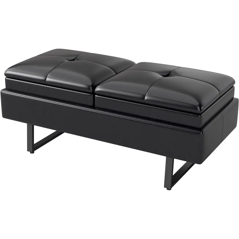 

Двухместная скамья для зоны ожидания - Скамья для ресепшена с утолщенной обивкой из ПУ-кожи и регулируемыми ножками, кресла для зоны ожидания/лобби для офиса