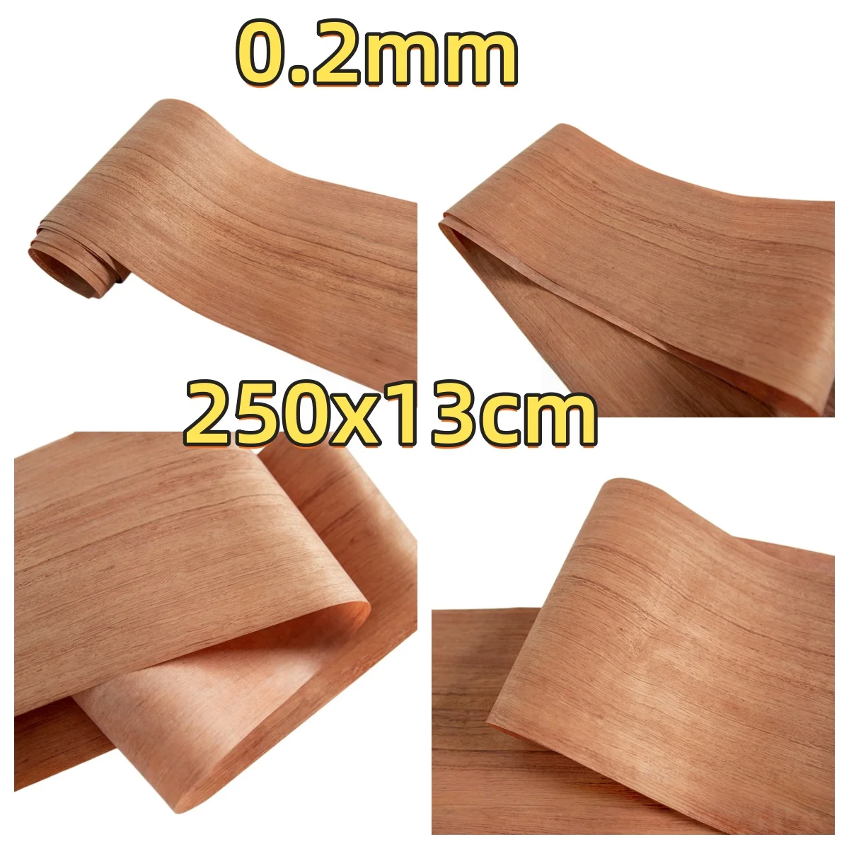 Natural Rosewood Straight Grain Veneer, 0.2mm, 250x13cm, For Album Cover & Automotive Interior.(Backing Non-woven Fabric)