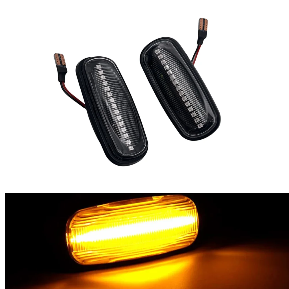 2 قطعة مؤشر مكرر LED ديناميكي الجانب ماركر بدوره مصباح إشارة لاند روفر المدافع لاند روفر فريلاندر 1 2002-2005 #5