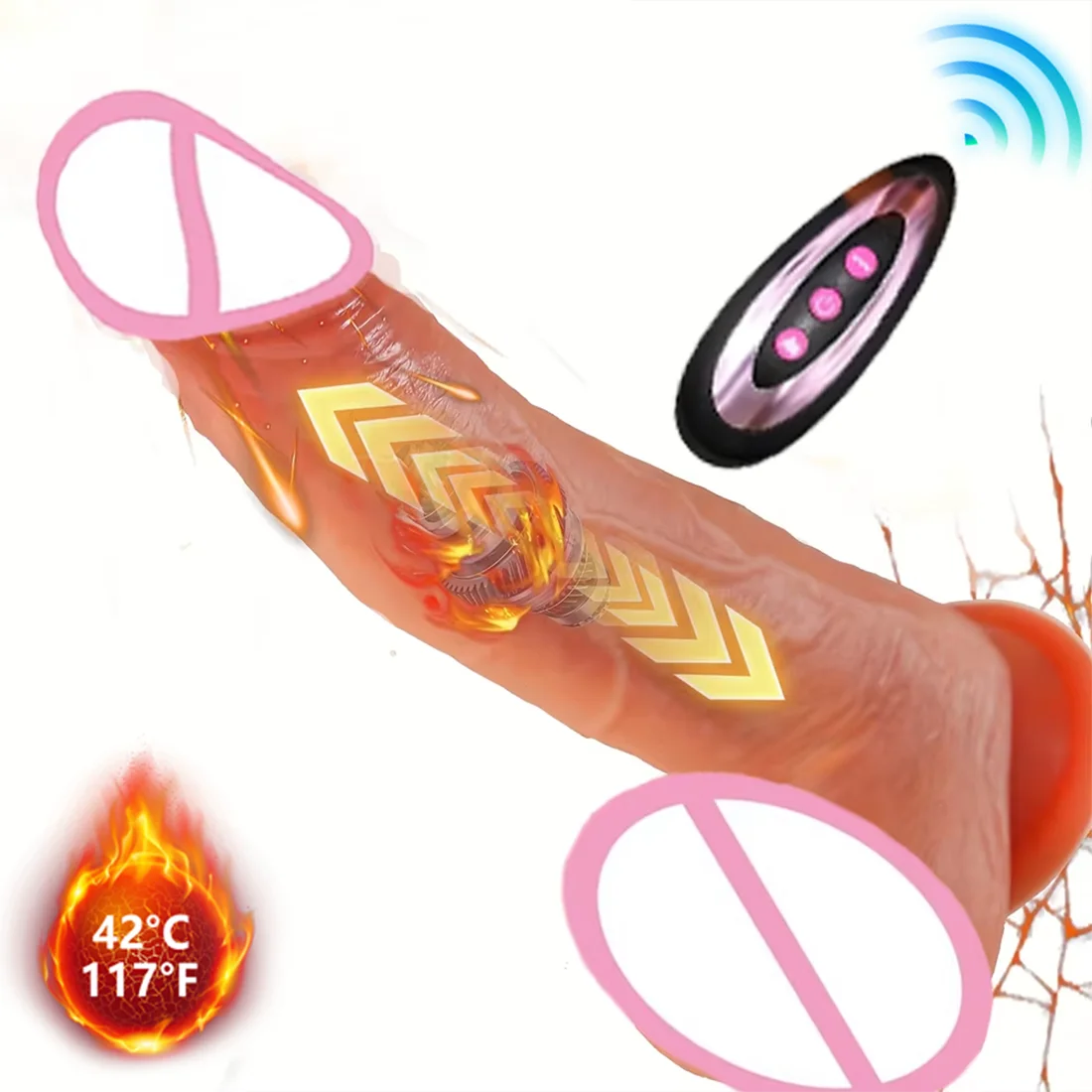 9 Inch Remote Control Dildo Vibrator with 10 Vibration Modes And 10 Thrusting Modes Rechargeable Realistic Hands-Free Controller
