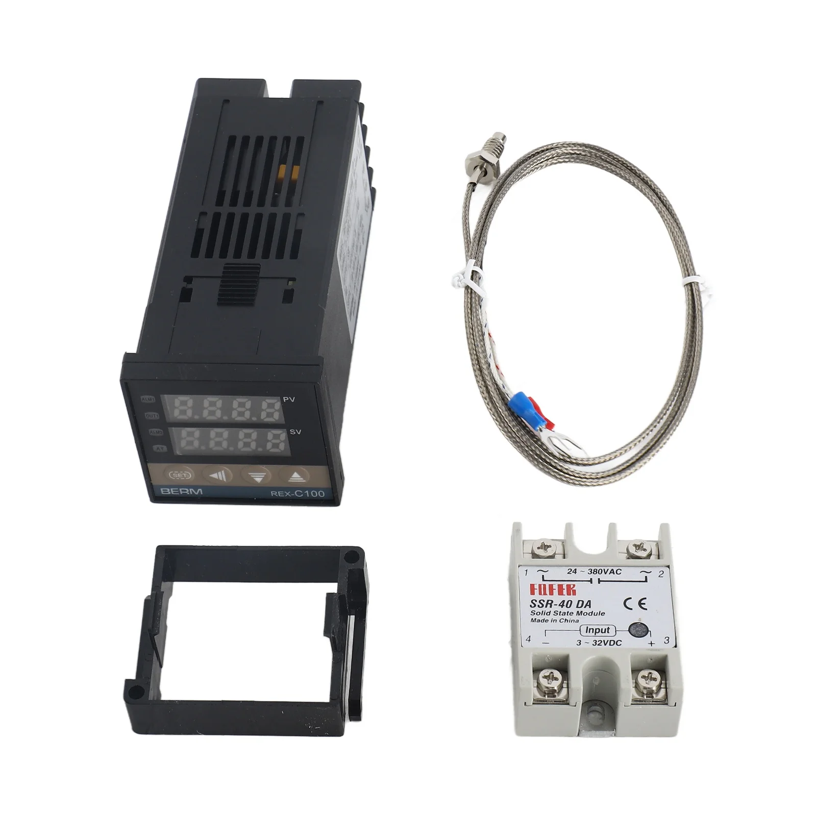 rex-c100fk07-v-an-インテリジェント温度コントローラー、ssr出力、ssr-40-da、m6-1mケーブル、3点セット
