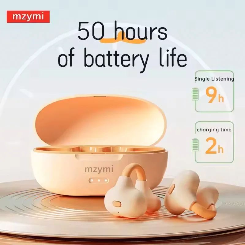 

MZYMI MY16 Ear Clip Wireless Headset Bluetooth5.3 Headphone Bone Conduction Earbud Noise Reduction Earphone With Mic for Phone