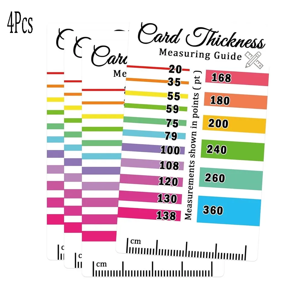 Thickness Reference Scale Card Point Gauge Tool Trading Card Sports Card for Thickness Measuring 4Pcs