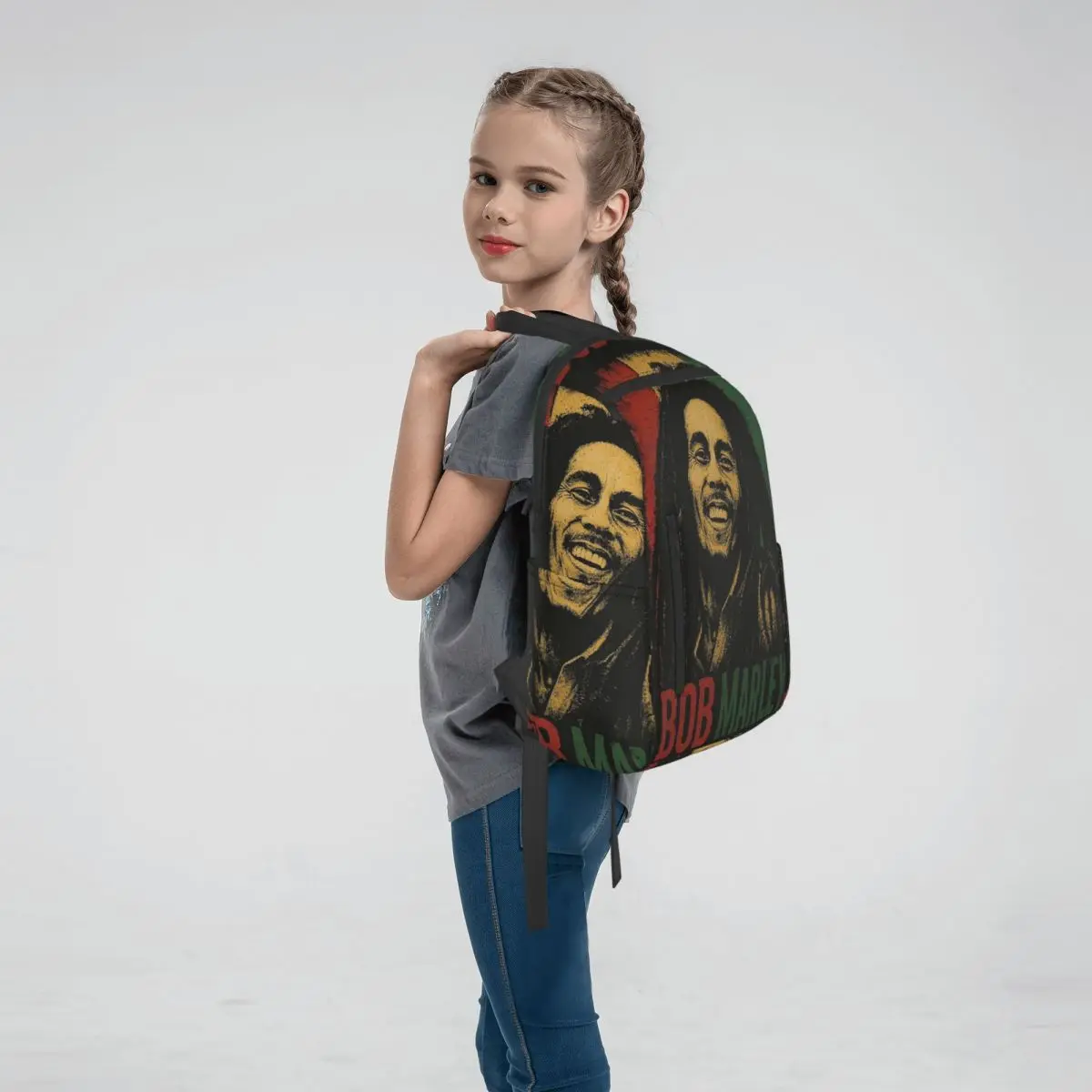 Bob Marley Album Reggae Music Jamaican Style Backpack Large Capacity Boys Girls BookBag School Bag Shoulder Bags for Men Women