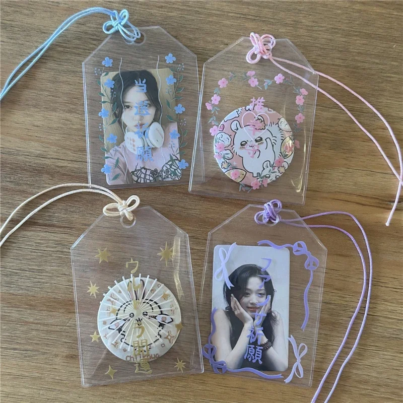 Creative Amulet Photocard Holder Transparent PVC Storage Bag Kpop Card Sleeves Japan Style Anime Photo Display Photo Frame New