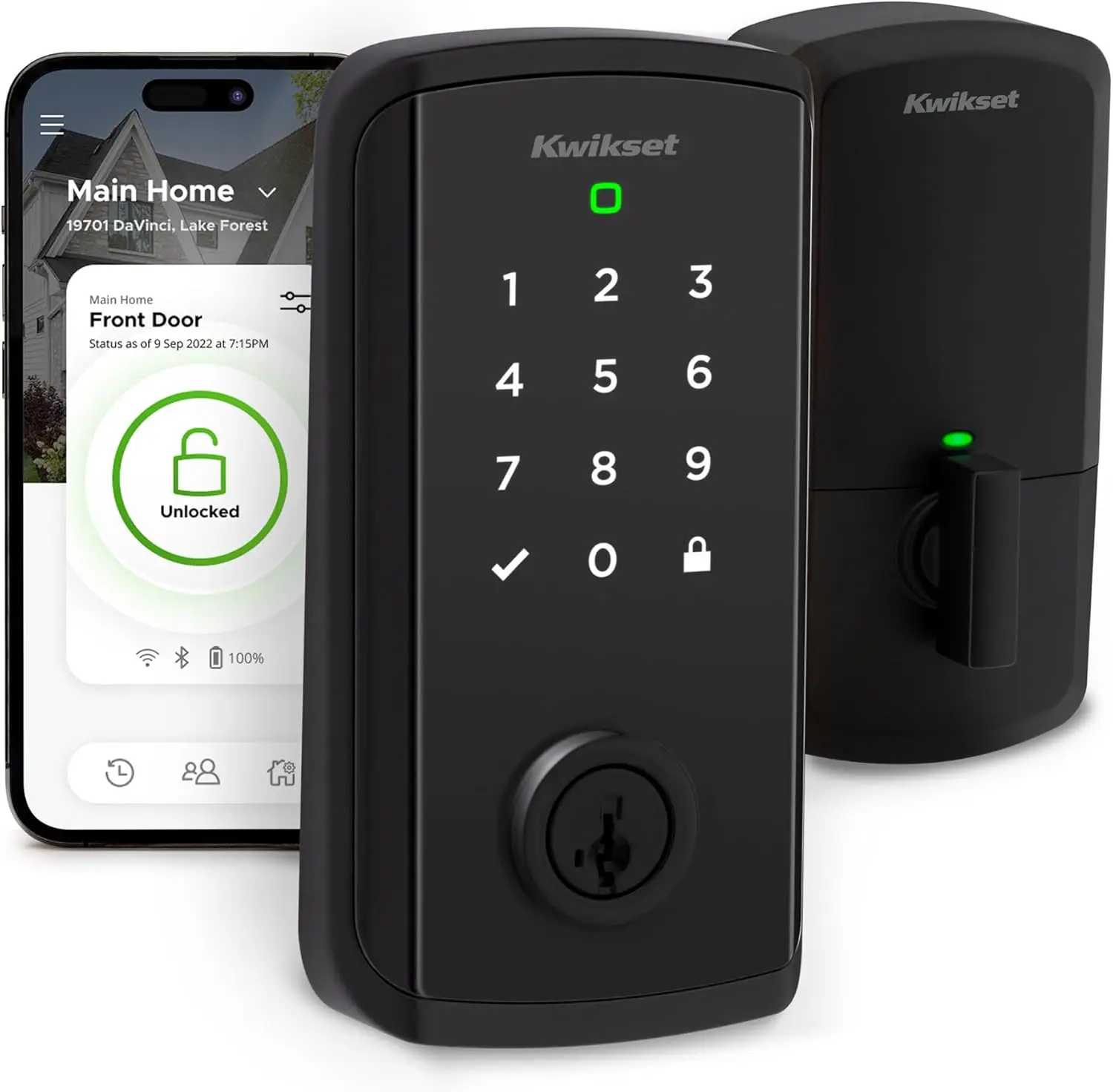 

Smart Wi-Fi Deadbolt Lock with Keyless Entry, Geofence Auto-Unlock, Easy Install, No Hub Needed in Matte Black