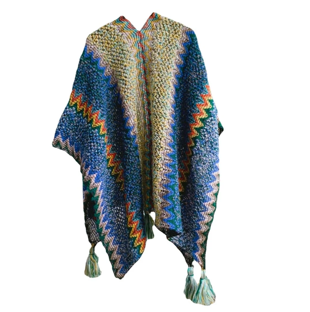 Women Knitting Poncho Capes Autumn Winter New Female Bohemian Poncho Cloak Retro Montage Winter Clothing New Cloak