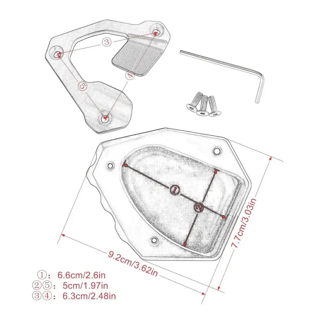 Motorcycle For Honda Africa Twin CRF1000L 2016-2018 CNC Foot Side Stand Pad Plate Kickstand Enlarger Support Extension