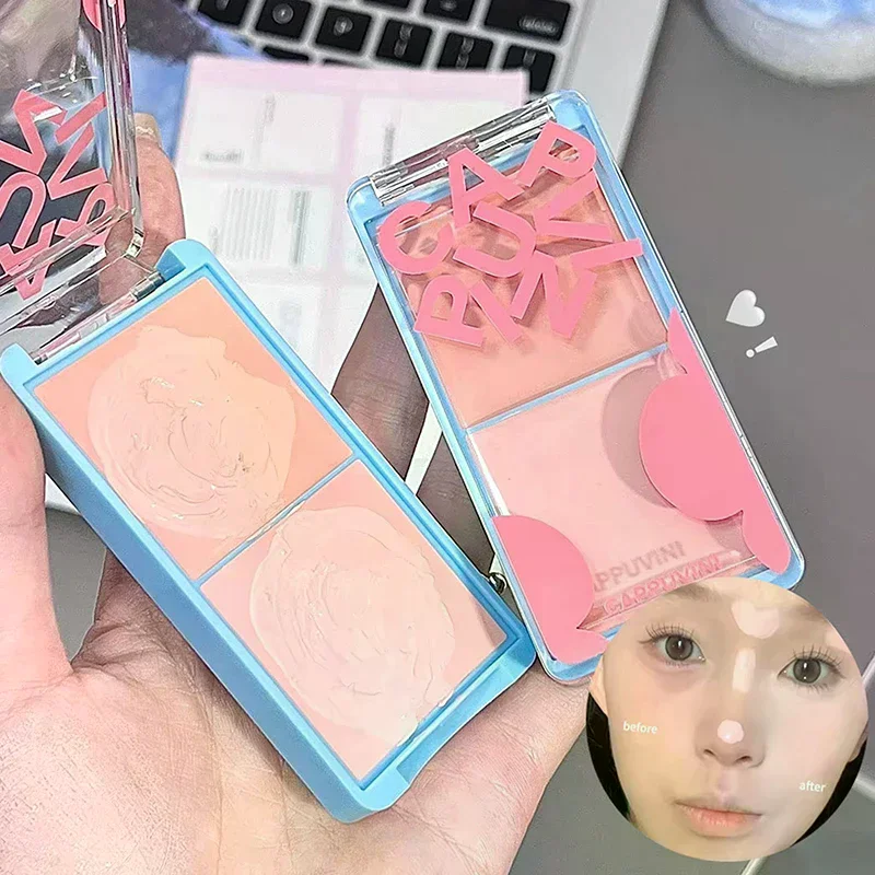 Cappuvini Crema schiarente viso bicolore Evidenzia espansione Evidenziatore viso Palette Fard naturale Idratante Rouge opaco