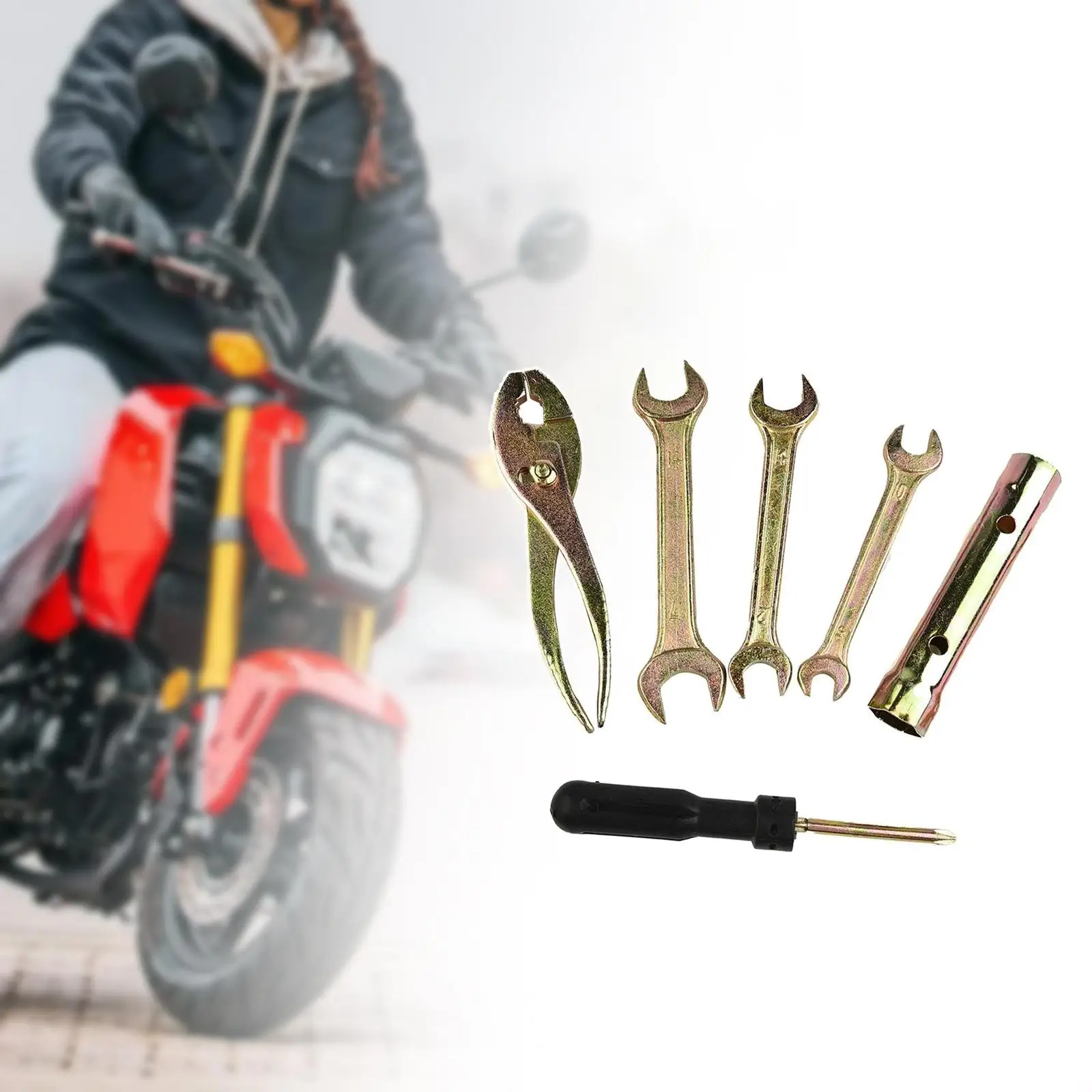 

Portable Motorcycle Repair Tool Kit Multi Iron Pliers Wrench Socket Set for Motorcycle Accessories