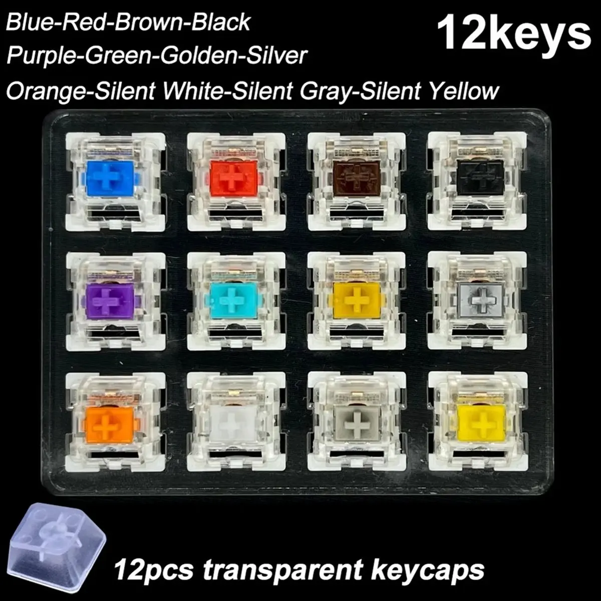 AT42 9 Key Switches Tester for for Mechanical Keyboard Gaming Switch Blue Linear Clicky Slient Silver White SMD