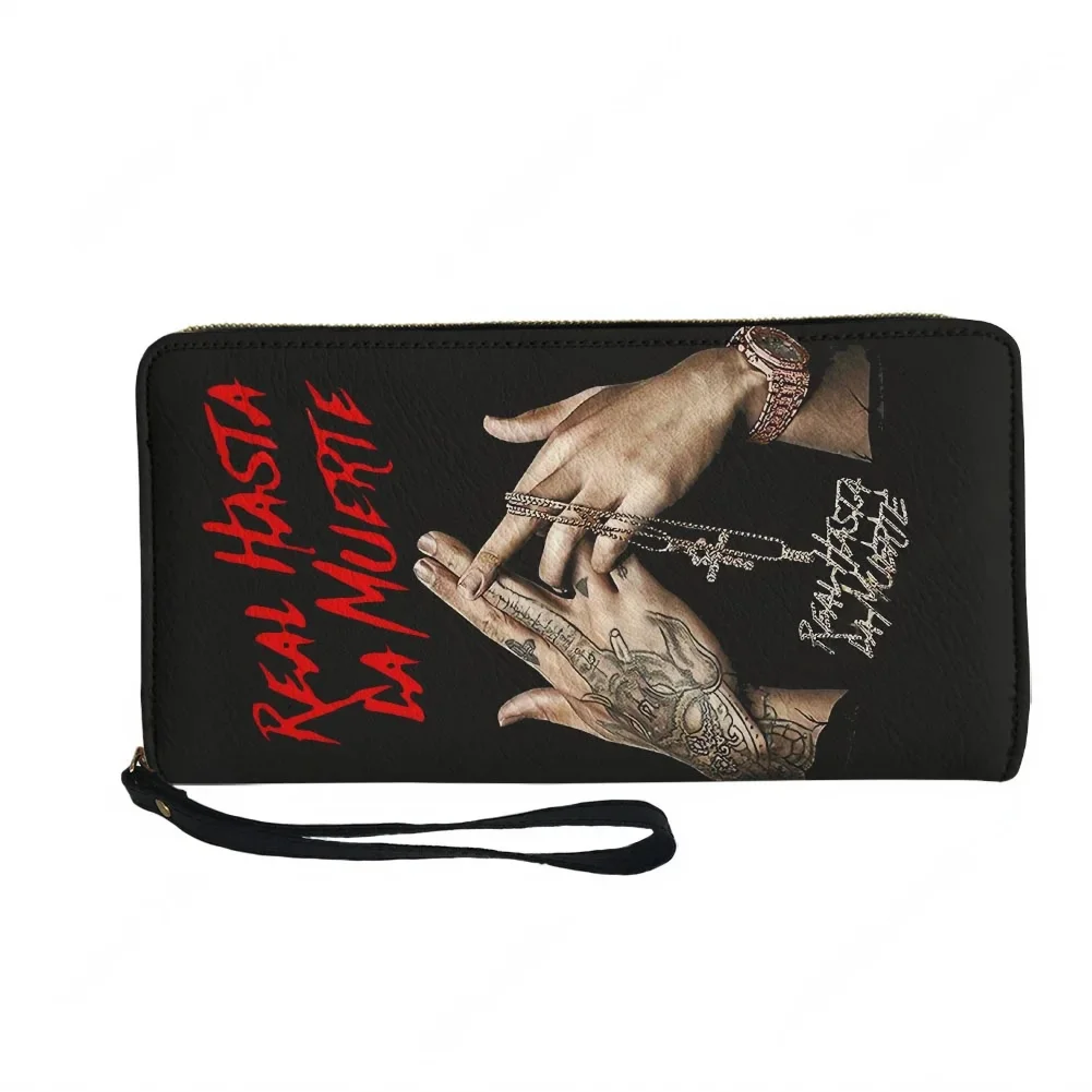 

Кошелек Anuel AA Real Hasta la Muerte на заказ, мужской, женский, подростковый, на молнии, длинный, с двойным принтом, портативный, подарочная сумка