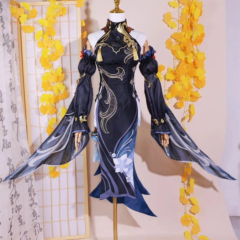 Shen He Cosplay Costume Frostflower Dew Dress Genshin Impact Lantern Rite Shenhe New Cosplay Outfits Costume Uniforms