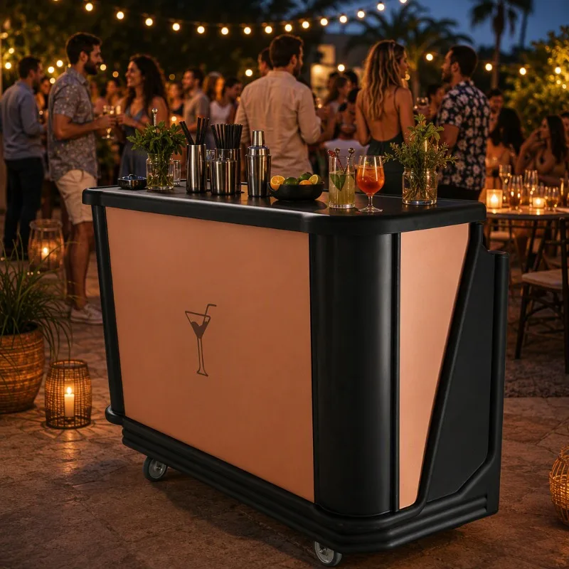 Table plastic integrated molding free disassembly and assembly outdoor mobile bar bar outdoor bar cabinet