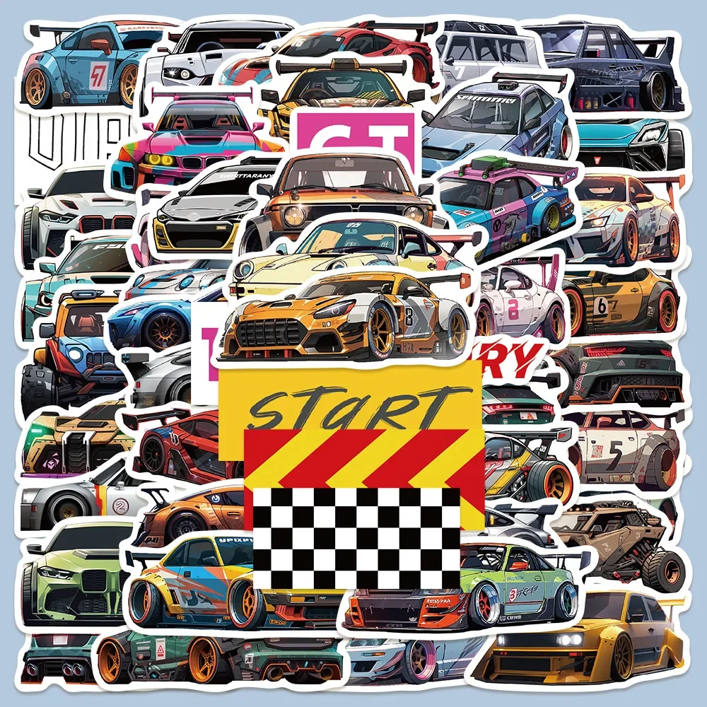 50PCS Retrofit Racing JDM Stickers Car Motorcycle Laptop Guitar Waterproof Graffiti Cool Sticker Decal Kid Classic Toys