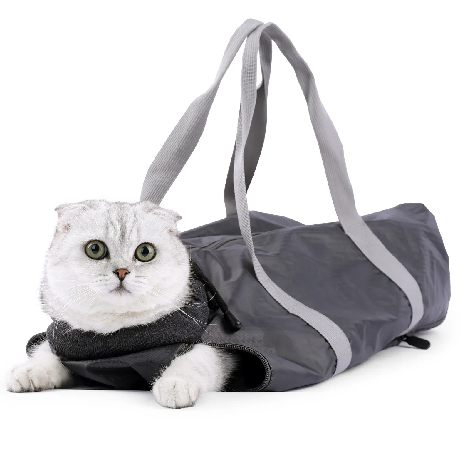 Cat Backpack Pet Out Bag Portable Cat with Puppet Cat Bag Open Zipper Bag,  with Elastic Pocket