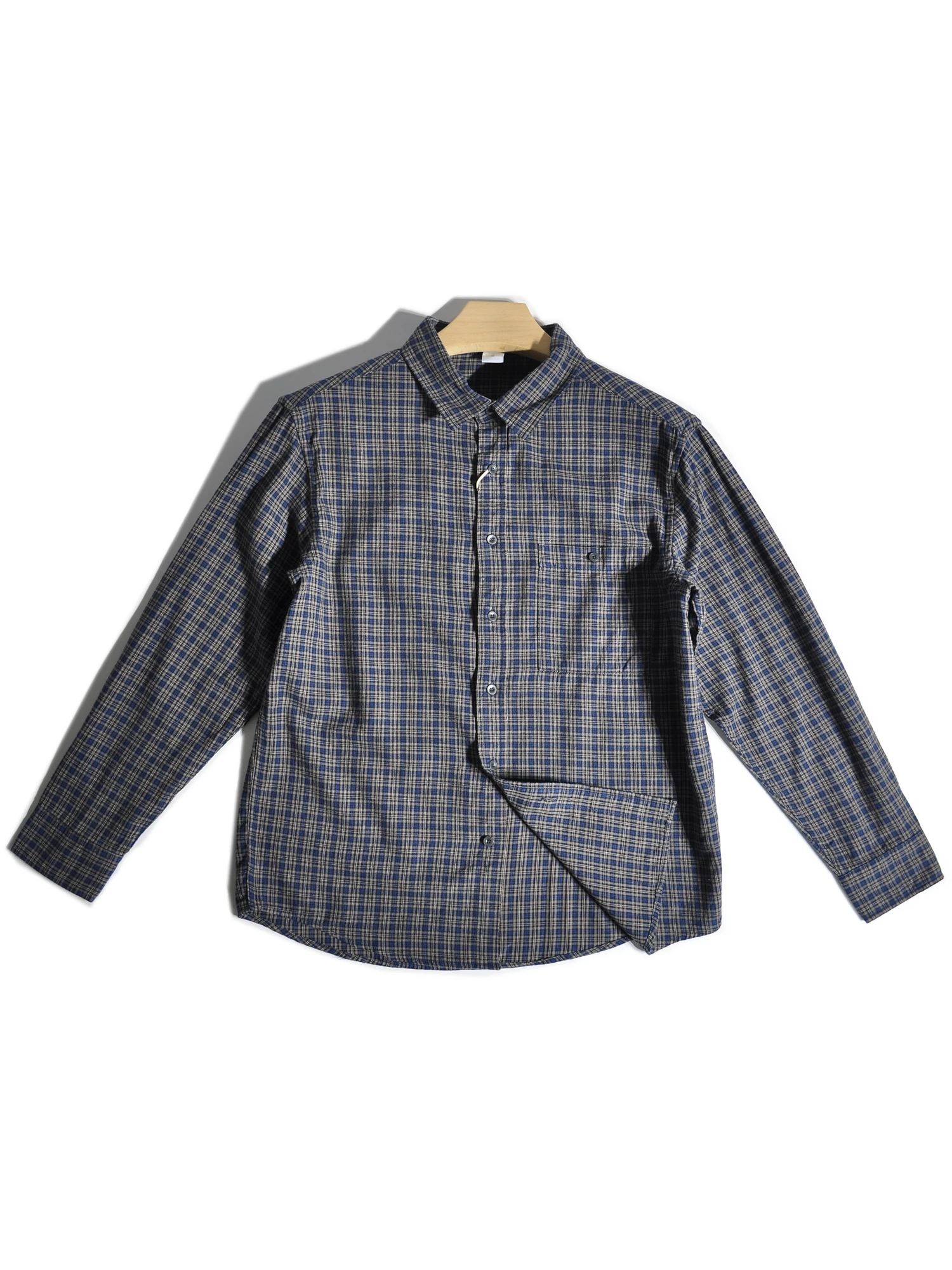 

Spring Casual Cotton Plaid Long Sve irt Men's Loose Fit Comfortable Breathable Vintage Sle Busin Casual irt