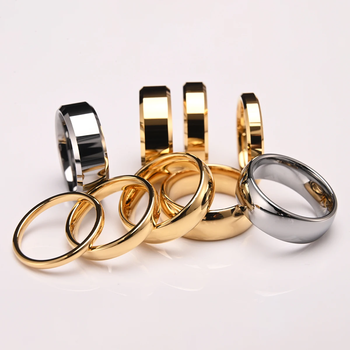 2/4/6/8mm goldener Wolframring für Damen, Anillos de Mujer, Herren, Y2K-Accessoires, Schmuck, Bague, Bijoux Femme, Herren-Eheringe – Detail 5