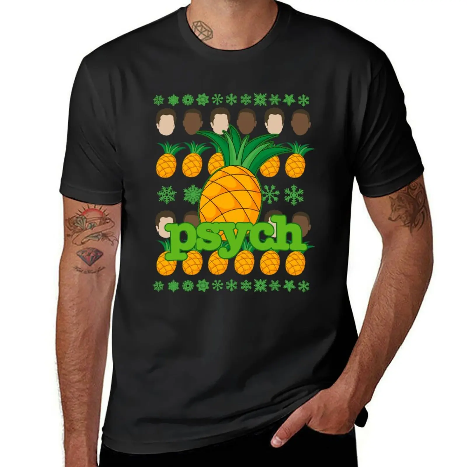 

Psych TV Show Shawn Gus Pineapple Holiday Theme T-Shirt new edition customizeds blanks men t shirts