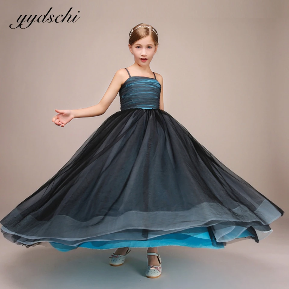 

Customized Flower Girl Dresses Elegant Princess Ball Gown For Kids Birthday Party Simple Bow Floor Length First Communion Dress