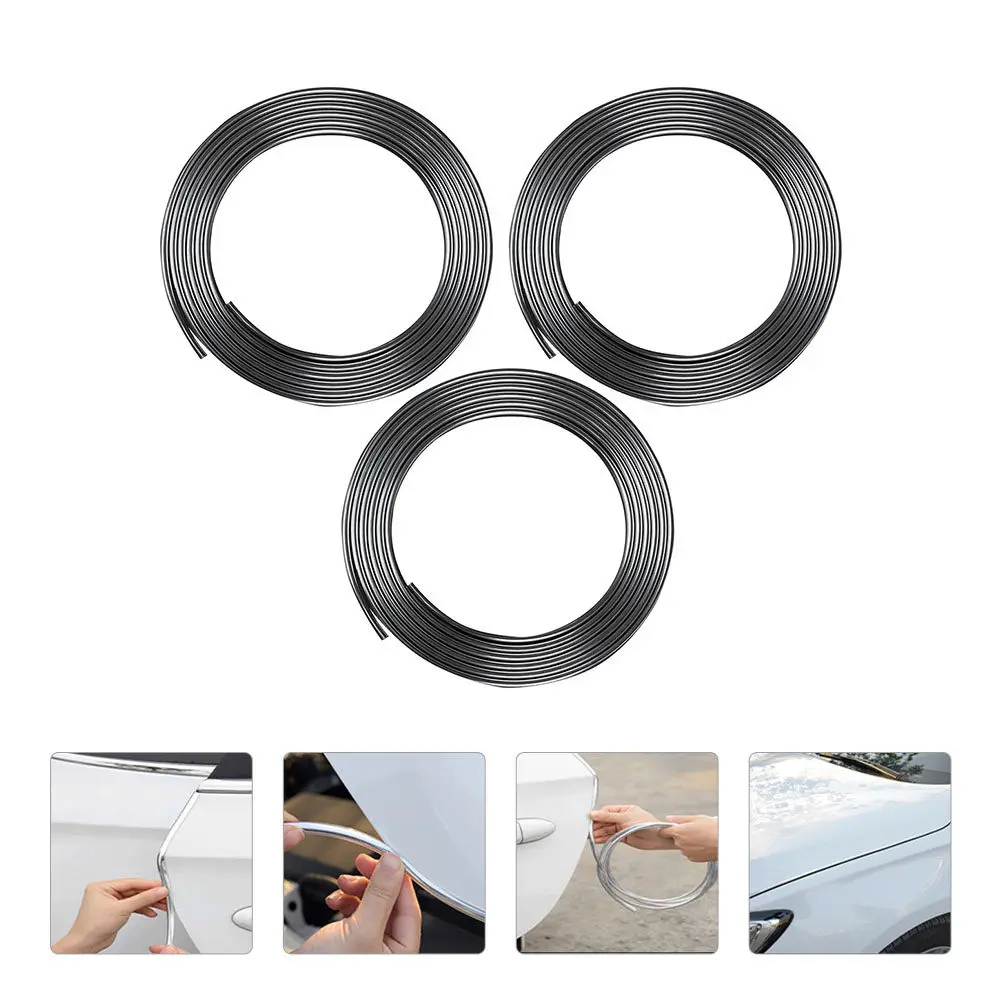 

3Pcs Car Door Edge Protector Anti-Collision Strip Durable Fine Workmanship Impact Absorption Vehicle Accessories