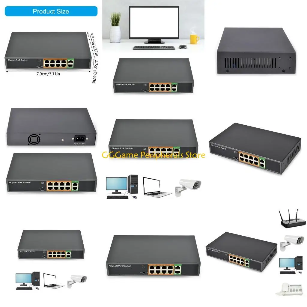 

U55B 10-портовый коммутатор Gigabit Ethernet с PoE, обеспечивающий быстрое рассеивание тепла и светодиодные индикаторы для