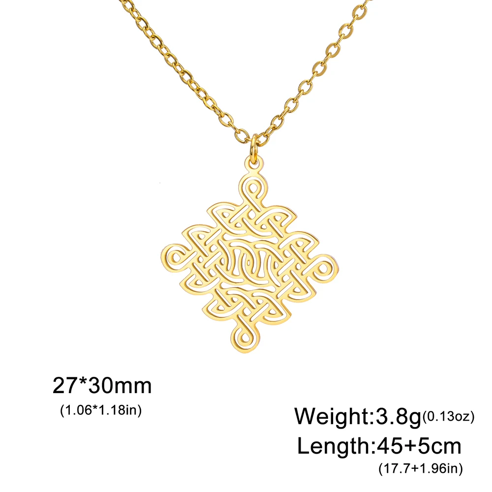 داوابارا إنفينيتي سلتكس عقدة قلادة الأيرلندية حسن الحظ تميمة الهندسة المقدسة مجوهرات من صلب لا يصدأ هدية السنة الجديدة #6