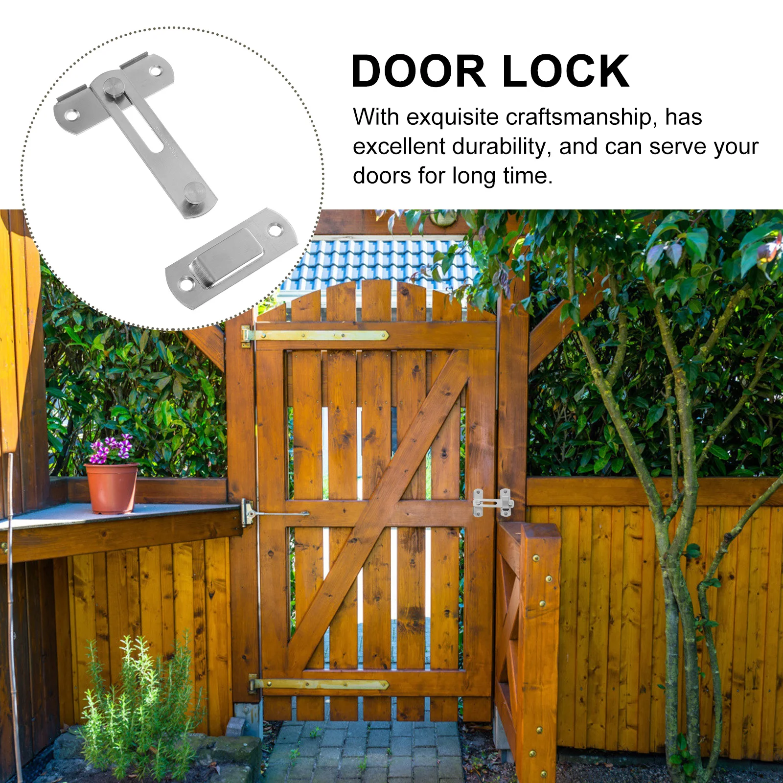 

3 set 3 Sets Stainless Steel Flips Latch Durable Door Lock Security Barn Gate Latch Bolt Flips Lock Screws Included