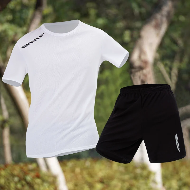 

4/2 шт. мужской быстросохнущий костюм для спорта и отдыха, большие размеры, дышащие эластичные шорты Джокера с короткими рукавами для бега, альпинизма