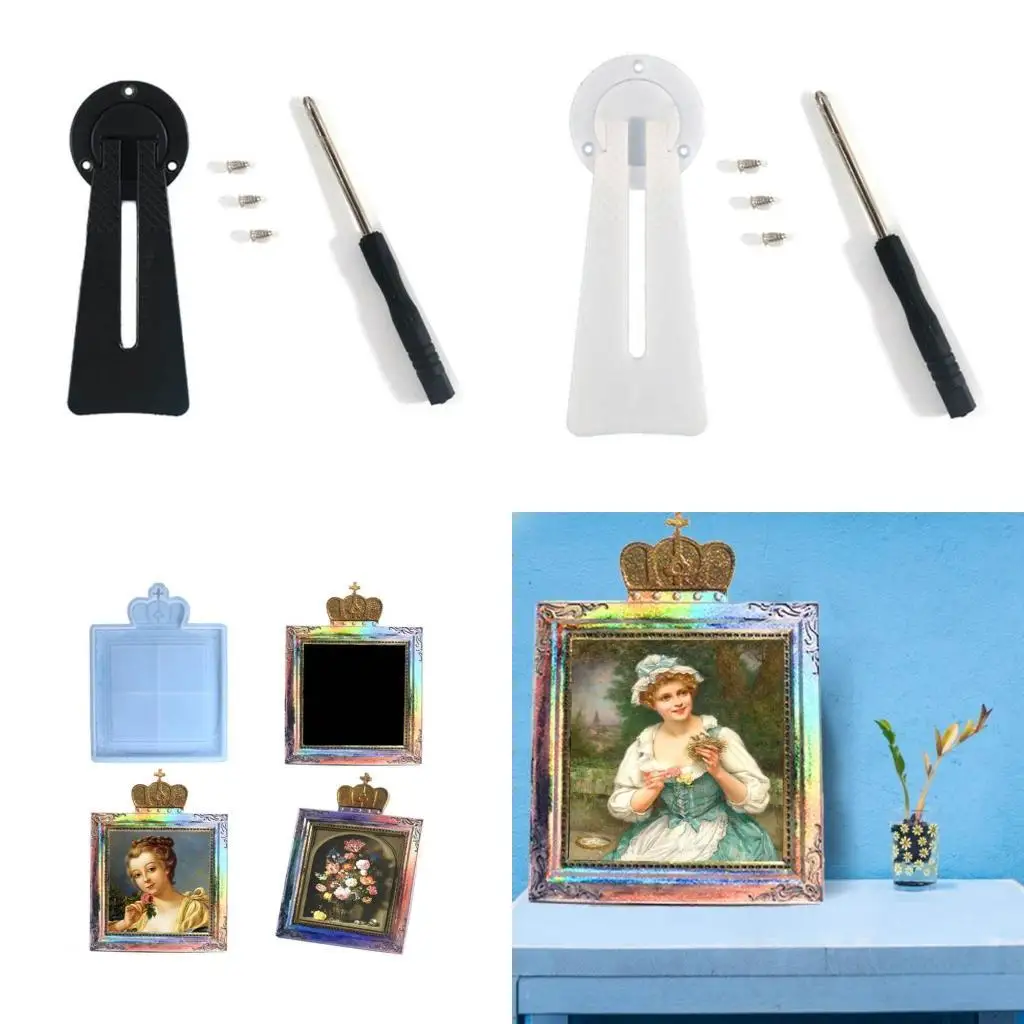 

A52E Silicone Photo Frame Moulds Epoxy Resin Mould Crown Shaped Silicone Picture Frame Molds Silicone Hand-Making Accessories
