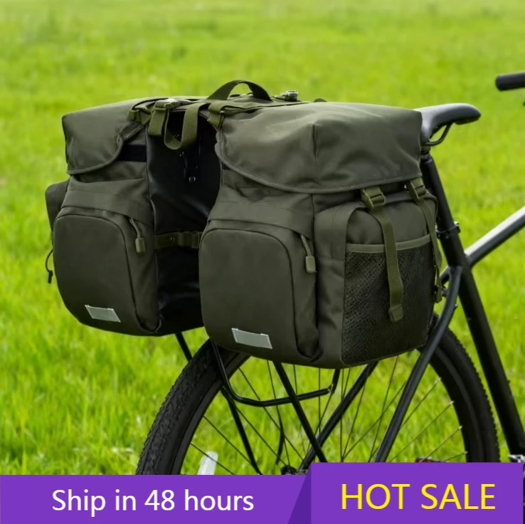 

POWER LEAPCustomized Nylon Waterproof Bike Panniers - Reflective Trim Saddle Bags for Cycling Commuting & Outdoor Riding