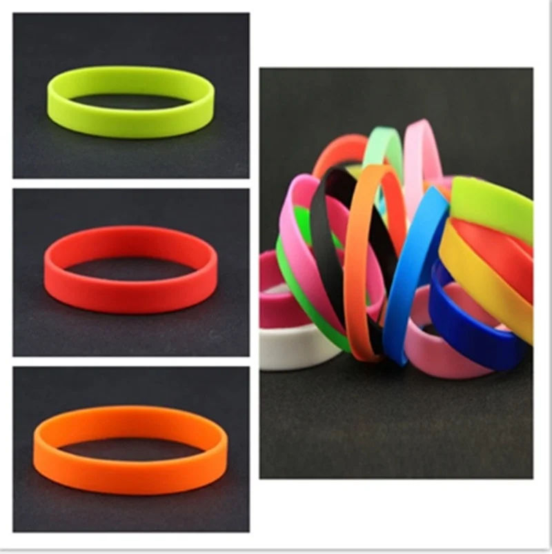 24Pcs Mixed Colors Blank Silicone Wristbands Rubber Bracelets Fashion Party Sports Accessories silicone wristbands bulk