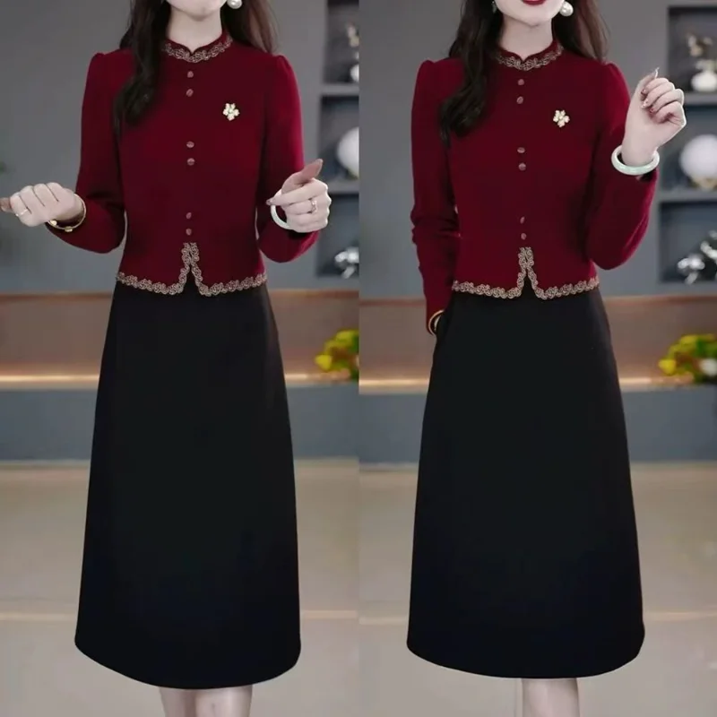 Chinese Style Women's Spring/Summer Dress with Slimming and Age-Reducing Effect